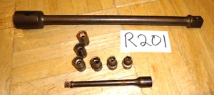 BERYLCO TOOLS NON STRIKING 8 PIECE 1/4 DR. SOCKETS & 1/4, 1/2 DR. EXTENSIONS - Bild 1 von 12