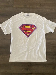 Y2K Superman Shirt Fruit Of The Loom Size Large - Picture 1 of 6