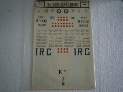 DECALCOMANIE MICROSCALE POUR MAQUETTE AVION RAF SPITFIRES WW2  1/32 1.32eme - Photo 1/3