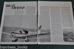 1973 magazine article, RALLYE MINERVA, French small plane, info, photos - Picture 1 of 2