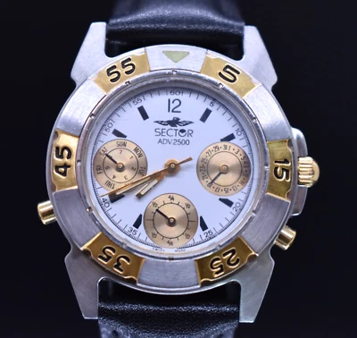 SECTOR NO LIMITS ADV 2500 Watch Men 100m Swiss Calendar 34mm NEW BATTERY & BAND - Image 1 of 4