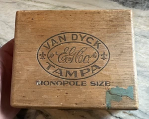 Vintage Empty Van Dyck Tampa 4.5" x 5.5" Cigar Box Monopole Size Factory No 3 - Picture 1 of 12