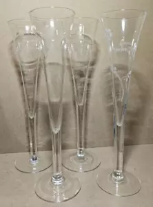 (4) Perrier Jouet Floral Champagne Glasses Flutes 10 Inches - Picture 1 of 4