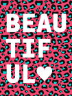 Pink Teal Leopard Word Beautiful Art Print Framed Poster Wall Decor 12X16 Inch