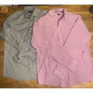 Kenneth Cole & Tommy Hilfiger Dress Shirts Non Iron Slim Fit 16 1/2 36/37 - Picture 1 of 3