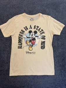 Camiseta Mickey Mouse Edición Limitada Camiseta Gráfica Hombre Talla Mediana Amarillo Pálido 100 años - Imagen 1 de 7