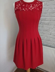 H&m knee long red dress size 10 uk - Picture 1 of 7