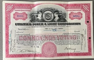 1929 State Of Virginia Power Light Corporation Stock Certificate - Picture 1 of 2