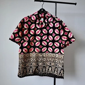 Vintage 1990s BEAMS authentic batik cotton Hawaiian shirt made in Indonesia, L - Picture 1 of 23