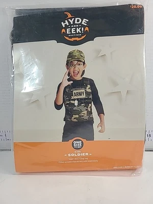 Kit de Disfraz de Halloween Soldado del Ejército para Niños Chaleco Sombrero Etiqueta de Perro Niño Talla Única #5733 Foto 1 de 4