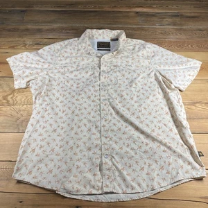 HOWLER BROS Cream Open Country Tech Shirt Pearl Snap Guadalupe Floral Men’s XXL - Picture 1 of 13