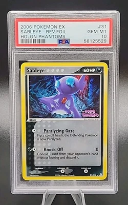 PSA 10 Gem 2006 POKEMON EX HOLON PHANTOMS #31 SABLEYE REVERSE Holo Foil Rare - Image 1 of 2