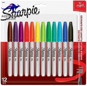 Permanent Markers, Fine Point, Assorted Colors, 12 Count, (30075PP) - Picture 1 of 12