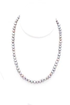 Sterling Silver 925 Black Pearl Necklace 17" - Image 1 of 4