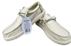 Hey Dude Wally Men’s Coastline Slip-on Shoe Color Stone White Size M10 - Picture 1 of 4
