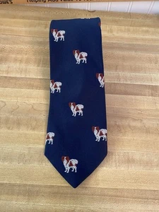 Preowned Papillon Necktie Dog Breed Clothing Accessory Tie Made In USA..Blue - Picture 1 of 8