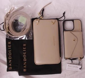 Bandolier Hailey Crossbody mit erweiterter Tasche, iPhone 15 ProMax - Beige & Gold - Bild 1 von 2
