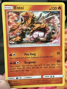 Pokemon Card Entei Lost Thunder Rare 47/214 - Picture 1 of 2