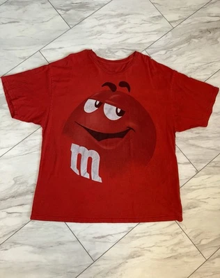 Camiseta 81 Vintage M&M's Rojo Chocolate Caramelo Talla 2XL Snack Promo M&M Años 90 2000 Foto 1 de 4