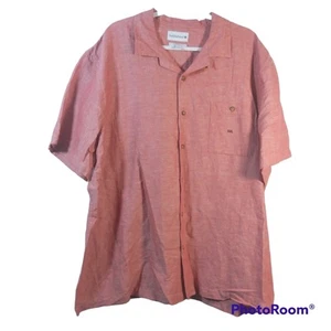Saddlebred Red Classic Fit Linen Short Sleeve Button Up Shirt Size XXL - Picture 1 of 6