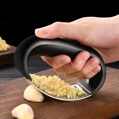 Stainless Steel Garlic Press Rocker Crusher Mincer Squeezer - Kitchen Manual Too - Image 1 of 4