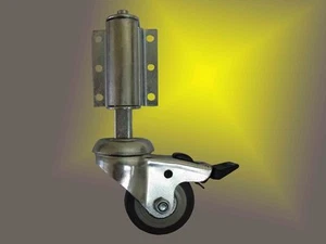 Leiterlenkrolle mit Feststeller Leiterrolle gefedert Rad ø 50mm Leiter Rolle - Bild 1 von 1