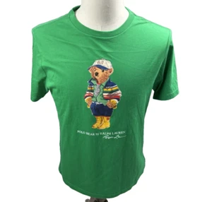 Polo Ralph Lauren Green Polo Bear Rain Boots Youth Boys Tee Shirt XL NEW - Picture 1 of 6