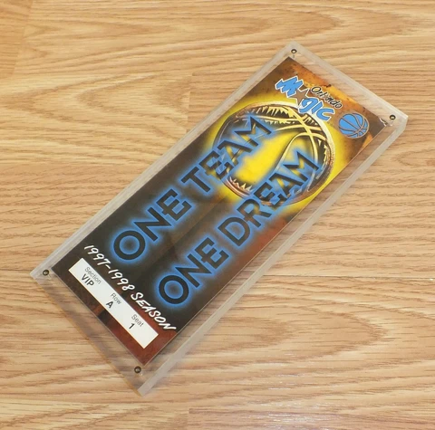 NBA Orlando Magic 1997 - 1998 Season VIP Ticket in Protective Case **READ** Cover