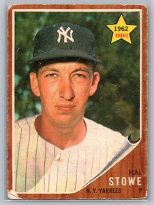 1962 Topps #291 Hal Stowe RC GD/VG ** LOW SHIPPING **!!