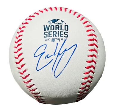 ERIC YOUNG ATLANTA BRAVES FIRMADO SERIE MUNDIAL 2021 BÉISBOL CERTIFICADO DE AUTENTICIDAD BECKETT Foto 1 de 2
