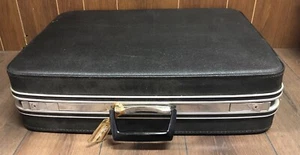 Vintage 25” Suitcase Samsonite Black Fashionaire Hardside Luggage Separators - Picture 1 of 12