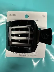 2 X TELETIES BLACK MEDIUM Clip quadrata piatta! Fermaglio per capelli senza dolore - Foto 1 di 2