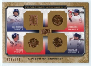 2008 Upper Deck A Piece Of History Franchise Members 4 - #16 - Joe Mauer - Twins - Picture 1 of 1