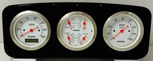 1935 1936 Chevy Car 3 Gauge Dash Panel Insert Quad Style Speedometer - Picture 1 of 8