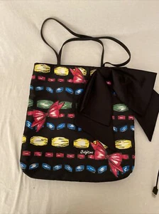 BRIGHTON Take A Beau TOTE BAG Multicolored Large Black Bow - Picture 1 of 6
