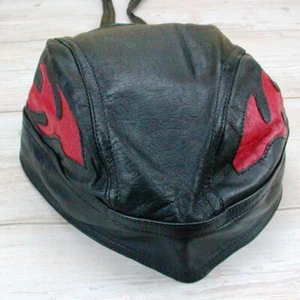 Leather Head Scarf With Flames - Picture 1 of 6