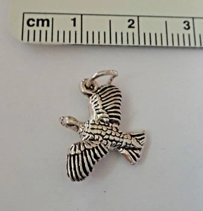Dije pájaro pato volador ganso de plata esterlina 3D 18x14 mm - Imagen 1 de 2