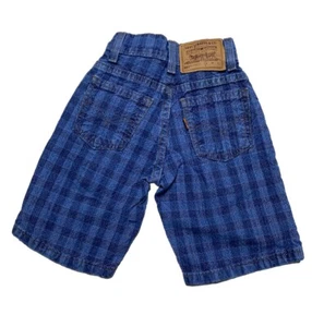 Vintage 90s Orange Tag Levi's Plaid Pinstripe Student Fit Shorts | Kids 4| RARE - Picture 1 of 5
