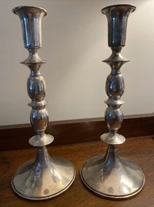 Pair Antique B&M Sterling Silver Weighted Candlesticks, Gorgeous! - Picture 1 of 5