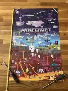MINECRAFT GENUINE VINTAGE JINX AND MOJANG NETHER, END AND OVERWORLD POSTER - Picture 1 of 14