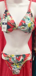 Neu mit Etikett Vigoss koralle Tropic Bikini Oberteil und Unterteil Größe Small - Bild 1 von 4
