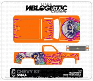 '83 Chevy Silverado Custom WaterSlide Decal for Hot Wheels 1/64 - Bild 1 von 4