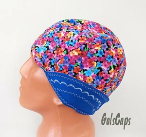 #16 Welders Hats Small Floral Print Bikers, Welding Cap Hat, Cotton Made in USA - Picture 1 of 5