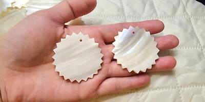 Disco de nácar de 2 pulgadas, borde de diente de sierra, fregona, cantidad de 2 piezas Foto 1 de 4