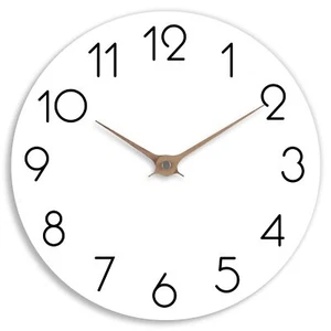 Modern 10 Inch White Wooden Wall Clock - Silent Non-Ticking Battery Operated - Picture 1 of 7
