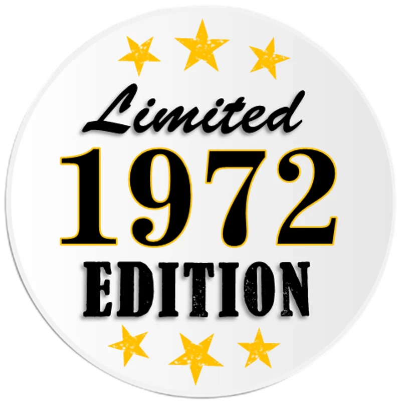 限量版 1972 - 圆贴纸贴花 3 英寸 - 生日出生年份 — 第 1/1 张图片