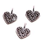 3 Color Vintage Style Metal Zinc Alloy Love Heart Charms for Jewelry Making
