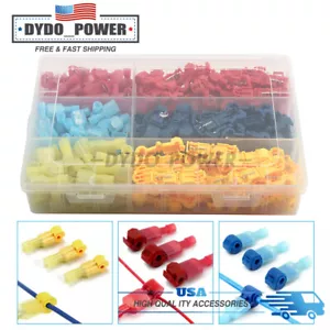 240Pcs Quick Splice T-Tap Insulated Crimp Terminals Kit Spade Wire Connectors - Picture 1 of 9
