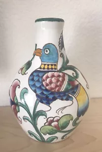Baudiuelli Ceramic Italian Faience Bird/Floral Vase - Picture 1 of 10