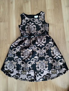 THE CHILDREN'S PLACE - MOMMY & ME Girls Sz 10 BLACK BROCADE FIT & FLARE DRESS